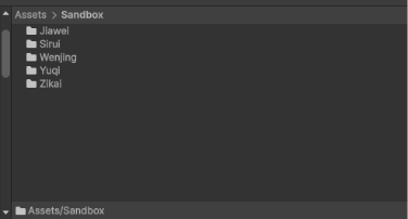 Per-member folders inside the Sandbox directory