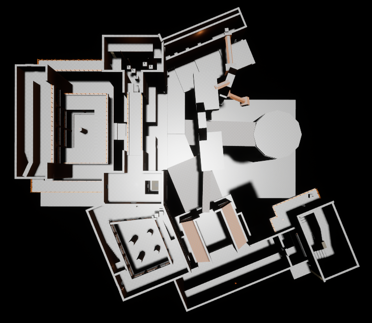 Top-down whitebox of the level