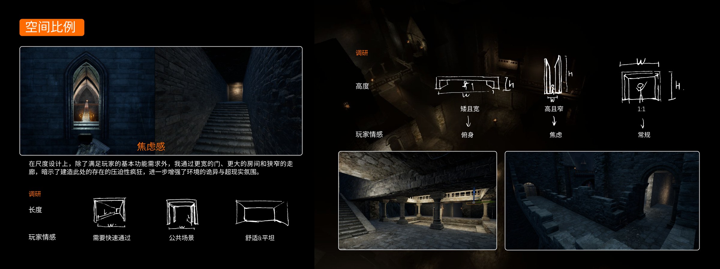 空间比例研究：通道长度与高度对应玩家情绪