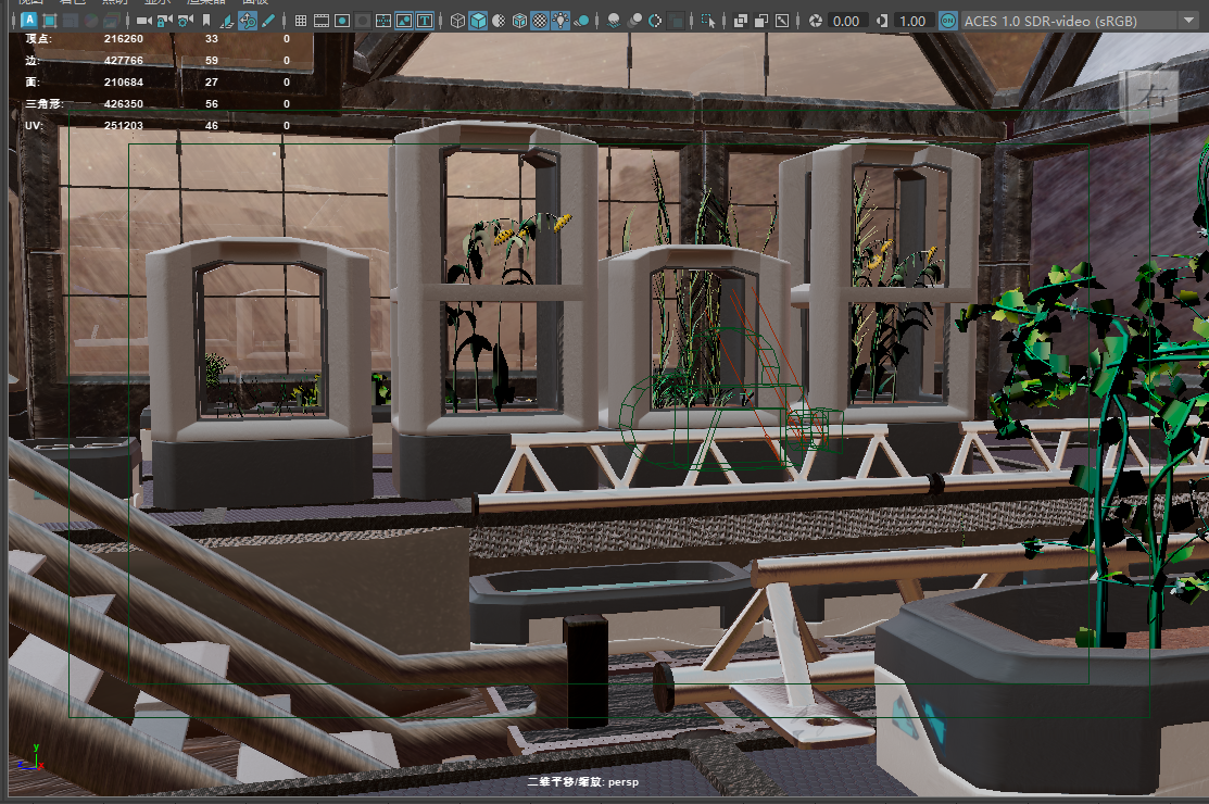 Cultivator planters filled with converted polygon foliage inside the base