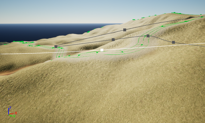 Spline points snapping to terrain